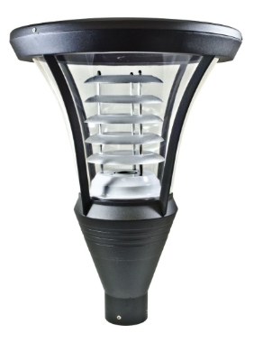 Dabmar Lighting GM640-L30-65K-B Cast Alum Post Top Fixture 85V-265V E26 LED 30W 6500K in Black Finish