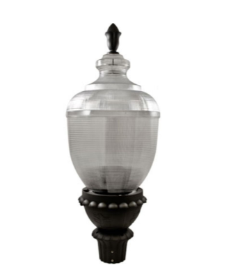 Dabmar Lighting GM680-L120-41K-B Cast Aluminum Post Top Fixture, E39, Color Temperature 4100K, Black Finish