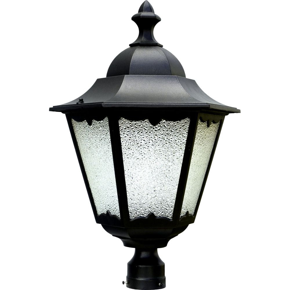 Dabmar Lighting GM812-L30-65K-B LED Cast Aluminum E26 Post Top Light Fixture, 85V-265V, Color Temperature 6500K, Black Finish