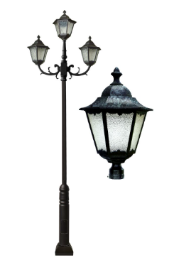 Dabmar Lighting GM8122-L40-50K-VG Cast Alum 2 Post Top Fixture Pole + Base 120V-277V G24 2X LED 40W 5000K in Verde Green Finish
