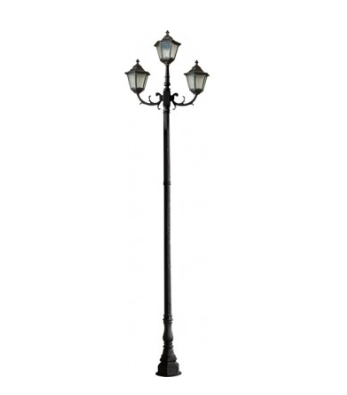 Dabmar Lighting GM8124-B Cast Aluminum 4 Post Top Fixture Pole + Base, E26, No Lamp, Black Finish