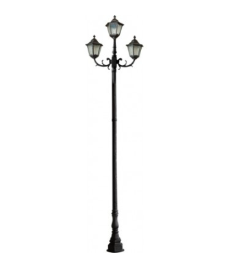 Dabmar Lighting GM8124-BZ Cast Aluminum 4 Post Top Fixture Pole + Base, E26, No Lamp, Bronze Finish