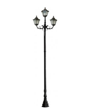 Dabmar Lighting GM8124-VG Cast Aluminum 4 Post Top Fixture Pole + Base, E26, No Lamp, Verde Green Finish