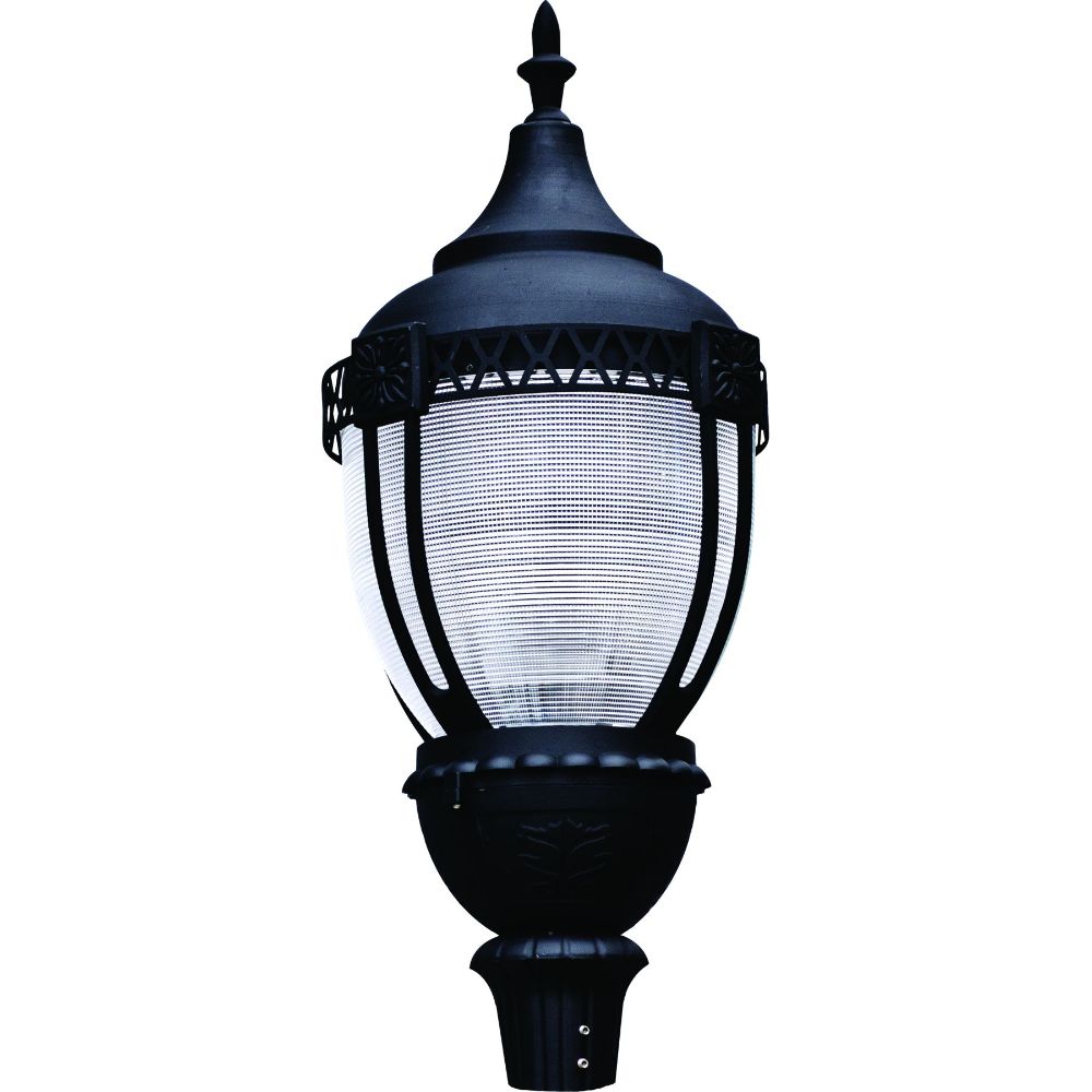 Dabmar Lighting GM910-L63-30K-B LED Cast Aluminum Post Top Fixture, 120V-277V, E39, Color Temperature 3000K, Black Finish