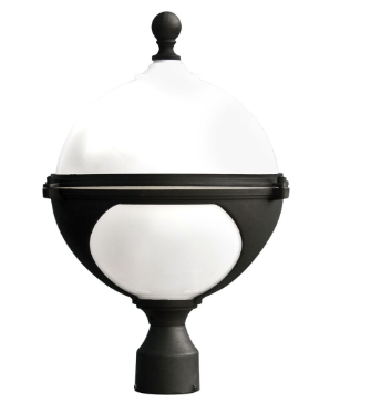 Dabmar Lighting GM972-L9-27K-B Cast Aluminum Post Top Fixture, GU24, Color Temperature 2700K, Black Finish