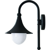 Dabmar Lighting GM996-L9-27K-B Cast Aluminum Goose Neck Wall Fixture, GU24, Color Temperature 2700K, Black Finish