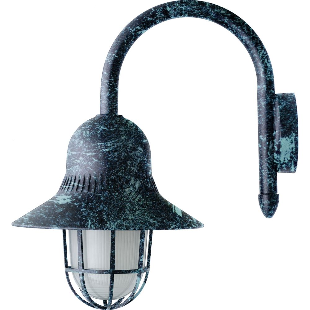 Dabmar Lighting GM997-L6-30K-VG LED Cast Aluminum Goose Neck Wall Fixture, 120V, E26, Color Temperature 3000K, Verde Green Finish