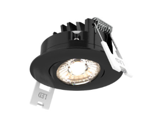 DALS Lighting GMB2-CC-BK 2'' LED Round Gimbal, 5CCT - 2700K, 3000K, 3500K, 4000K, 5000K, 8W - Black Finish