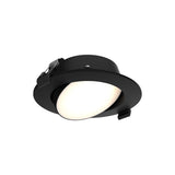 DALS Lighting GPN4-CC-BK Fusion 4" Slim Gimbal Recessed Panel Downlight, 5CCT, Black Finish