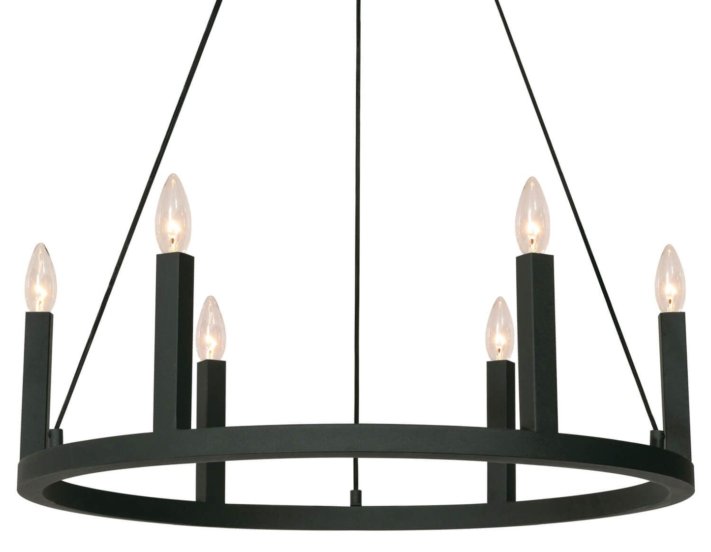 AFX Lighting GRCP26CBBK Grace 6 Light 26 Inch Pendant In Black