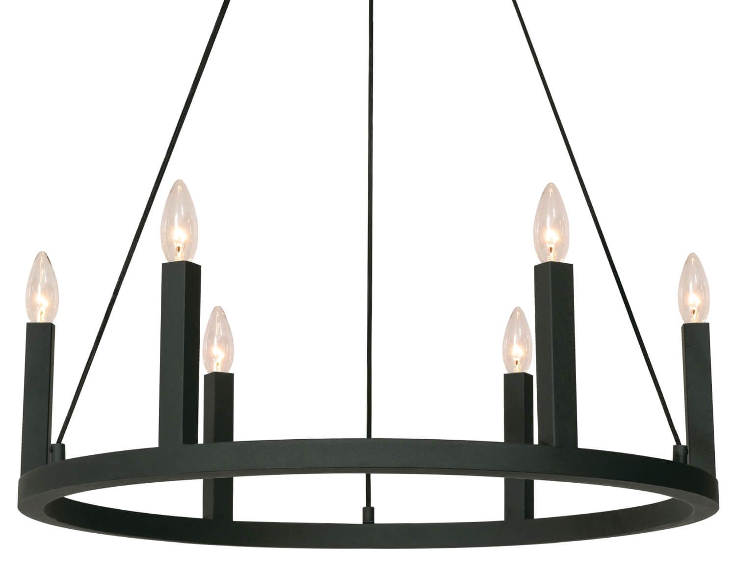 AFX Lighting GRCP26CBBK Grace 6 Light 26 Inch Pendant In Black