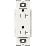 Lutron SCRS-20-TR-GL Claro 20A 125V Tamper Resistant Duplex Receptacle, Glacier White Finish