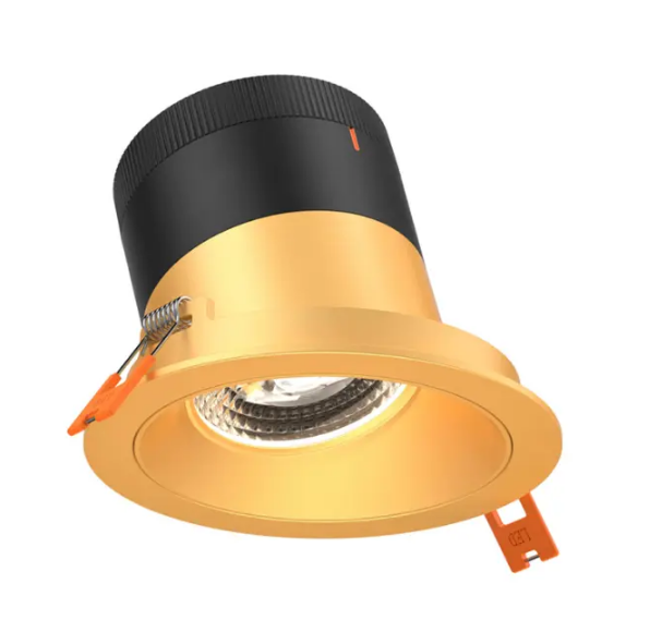 Dals Lighting RC03-CC-60-SLGD-TGD Versa 3" Gold Modular Downlight, Slope Ceiling 60 degree Beam Angle Wattage & CCT Selectable - Gold Trim