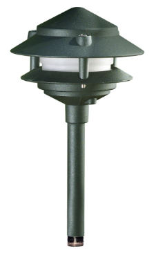 Dabmar Lighting LV102S-10T-G Cast Aluminum Pagoda 2-Tier 1/2" Base 10" Top 12V 2-Pin No Lamp, Green Finish