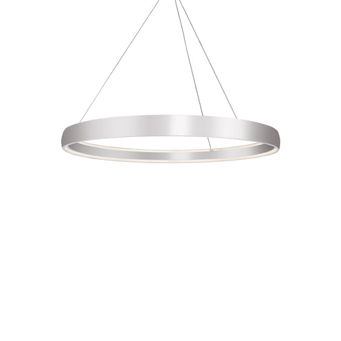 Kuzco Lighting PD22753-BS-UNV-010 Halo 53-in Pendant Ceiling Light - CCT: 3000K - Finish: Brushed Silver
