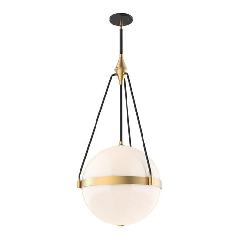 Alora Mood PD406418BGGO Harmony 4-Light Pendant, 18", Steel, Brushed Gold/Glossy Opal Glass, 60W, 120V, Adjustable Rod, Dry Rated