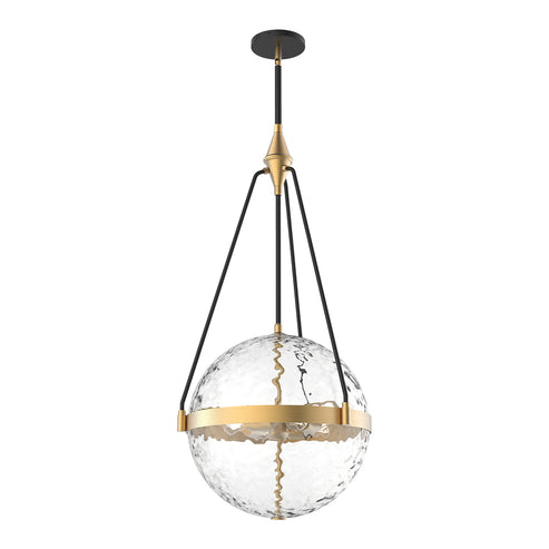 Alora Mood PD406418BGWC Harmony 4-Light Pendant, 18", Steel, Brushed Gold/ Clear Water Glass, 60W, 120V, Adjustable Rod, Dry Rated