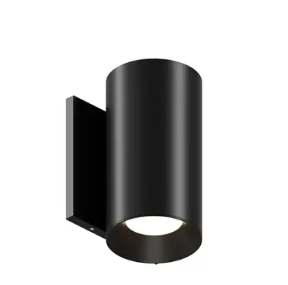 DMF Lighting HCW6B27BK H-Series 3.5" LED Wall Mount Cylinder, Selectable Wattage 5W, 9W, 12W, Dim-to-Warm Color Temperature 2700K, Voltage 120V, Black