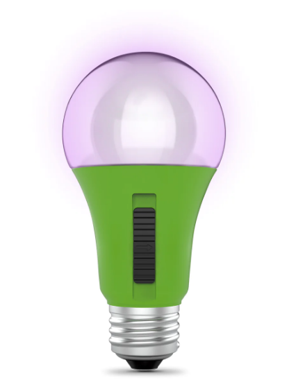 Feit Electric A19/ADJ/GRW/LED/HDRP A19 Multi Spectrum Adjustable Led Grow Light Bulb, Wattage 9W, Voltage 120V, Green Finish