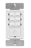 Enerlites HET06-J-2H-W 2-Hour Countdown Timer Switch, 5-10-20-30 Min, 1-2 Hr, for Bathroom Fans, Heaters, Lights, LED Indicator, 120VAC 800W, No Neutral Wire Required