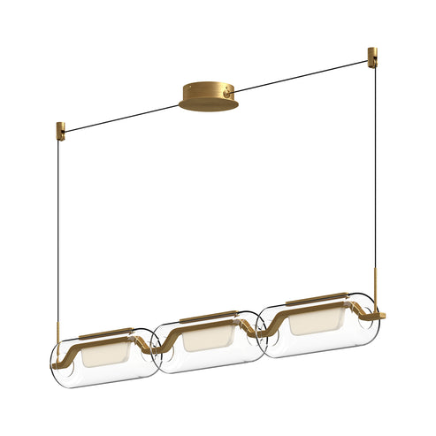 Kuzco Lighting LP28543-BG-UNV Hilo 43-in Linear Pendant Ceiling Light - CCT: 3000K - Finish: Brushed Gold
