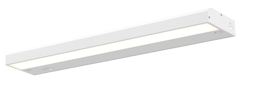 DALS Lighting HLF24-3K-WH Fixed Hardware Linear 24" Wide LED Under Cabinet Light Bar - 3000K & 120 Volt