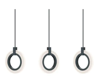 AFX Lighting HLOP08LAJUDBKLNR3 Halo 3-Light LED Linear Pendant, Wattage 54W, Multi-Color Temperature, Voltage 120V, Black