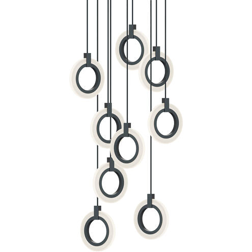 AFX Lighting HLOP08LAJUDBKRND9 Halo LED 24 inch Black Multi-light Pendant Ceiling Light