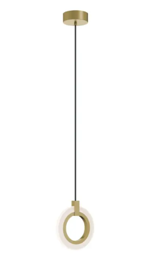AFX Lighting HLOP08LAJUDLB Halo 8" LED Pendant, Wattage 18W, Multi-Color Temperature, Voltage 120-277V, Light Antique Brass