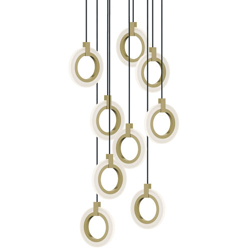 AFX Lighting HLOP08LAJUDLBRND9 Halo LED 24 inch Light Antique Brass Multi-light Pendant Ceiling Light