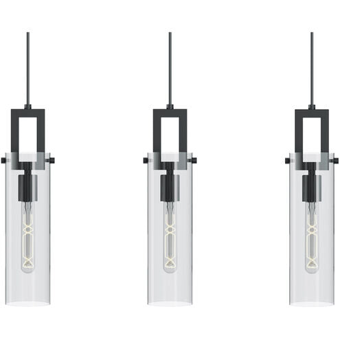 AFX Lighting HOUP04MBBKLNR3 Houston LED Linear Pendant Ceiling 3-Light in Black Finish