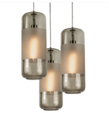 AFX Lighting HRP06MBSNBRRND3 Hermosa 3-Light LED Round Pendant Light - 120v - Satin Nickel / Brown Glass