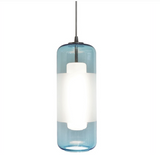 AFX Lighting HRP1000L30D1SNAQ Hermosa 6" Led Pendant - 3000k - 120v - Satin Nickel / Aqua Glass