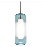 AFX Lighting HRP1000L30D2SNAQ Hermosa 6" Led Pendant - 3000k - 120-277v - Satin Nickel / Aqua Glass