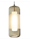 AFX Lighting HRP1000L30D2SNBR Hermosa 6" Led Pendant - 3000k - 120-277v - Satin Nickel / Brown Glass