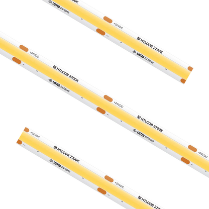 American Lighting HTL-COB-WH-PROKIT-16 High Output COB Tape Light IP54 4000K Pro Kit – 24V DC, 460LM/ft, 90 CRI, Dimmable, 16.4ft Complete Set (cULus Listed, Damp Location Rated)