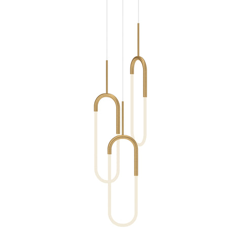 Kuzco Lighting MP95103-BG-UNV Huron 3 Head Multi Pendant Ceiling Light - CCT: 3000K - Finish: Brushed Gold