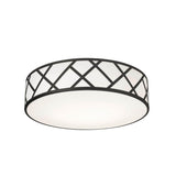 AFX Lighting HVNF21MBBK Haven 3 Light 21 Inch Flush Mount In Black With White Acrylic Diffuser