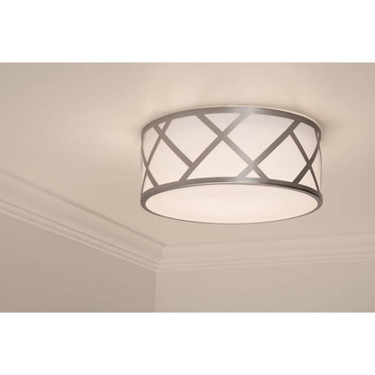 AFX Lighting HVNF21MBSN Haven 3 Light 21 Inch Flush Mount In Satin Nickel With White Acrylic Diffuser