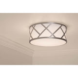 AFX Lighting HVNF21MBSN Haven 3 Light 21 Inch Flush Mount In Satin Nickel With White Acrylic Diffuser