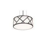 AFX Lighting HVNP13LAJUDBK Haven 13 Inch CCT LED Drum Pendant In Black With White Acrylic Diffuser