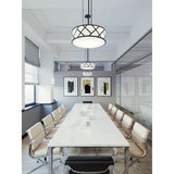 AFX Lighting HVNP13MBBK Haven 2 Light 13 Inch Pendant In Black With White Acrylic Diffuser