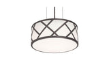 AFX Lighting HVNP13MBBK Haven 2 Light 13 Inch Pendant In Black With White Acrylic Diffuser