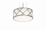 AFX Lighting HVNP13MBSN Haven 2 Light 13 Inch Pendant In Satin Nickel With White Acrylic Diffuser