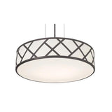 AFX Lighting HVNP17LAJUDBK Haven 17 Inch CCT LED Drum Pendant In Black With White Acrylic Diffuser