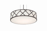 AFX Lighting HVNP17MBBK Haven 3 Light 17 Inch Pendant In Black With White Acrylic Diffuser