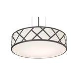 AFX Lighting HVNP21LAJUDBK Haven 21 Inch CCT LED Drum Pendant In Black With White Acrylic Diffuser