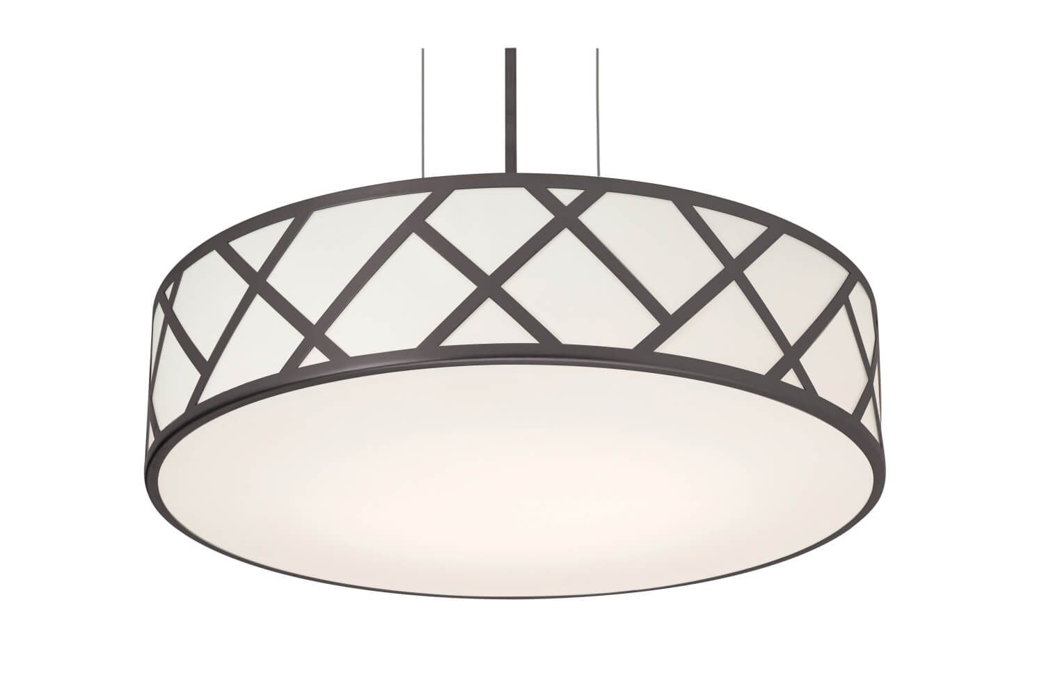 AFX Lighting HVNP21MBBK Haven 3 Light 21 Inch Pendant In Black With White Acrylic Diffuser