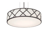 AFX Lighting HVNP21MBBK Haven 3 Light 21 Inch Pendant In Black With White Acrylic Diffuser