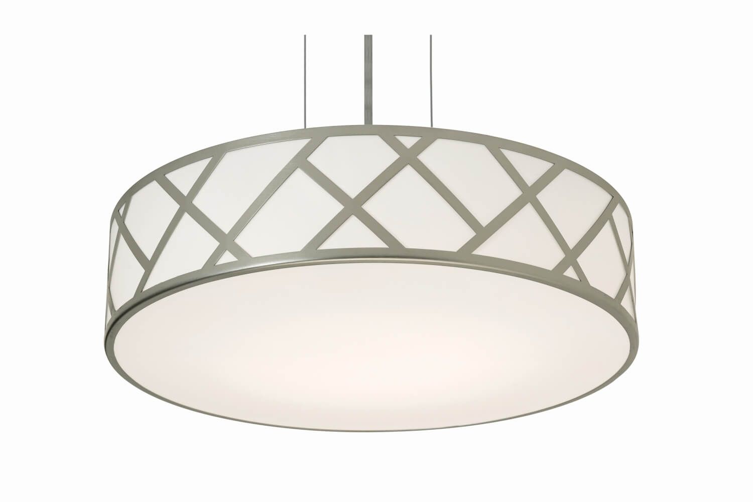 AFX Lighting HVNP21MBSN Haven 3 Light 21 Inch Pendant In Satin Nickel With White Acrylic Diffuser